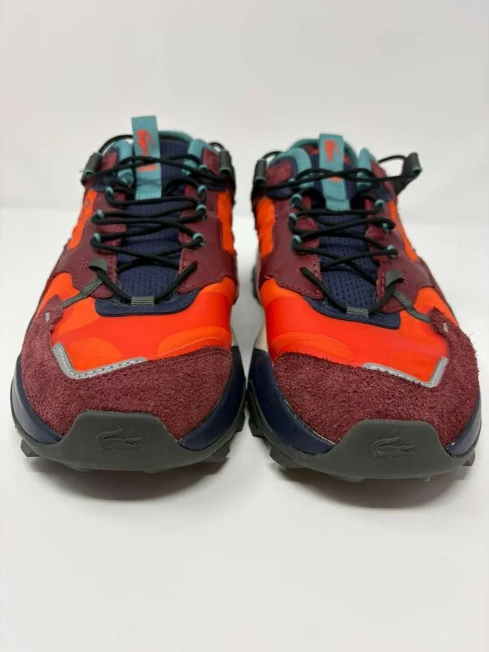 Lacoste L-Guard Breaker Sneakers Mens US 9.5 Orange Burgundy Shoes